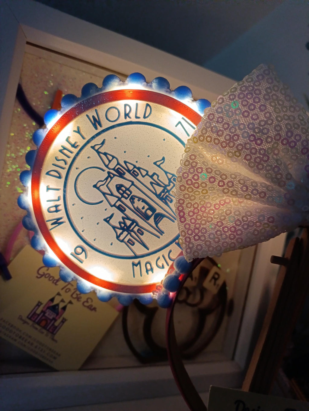 Four Parks Disney Minnie and Mickey Inspired Light Mouse Ears Headband- Disney World Magic Kingdom Hollywood Studios Epcot Animal Kingdom