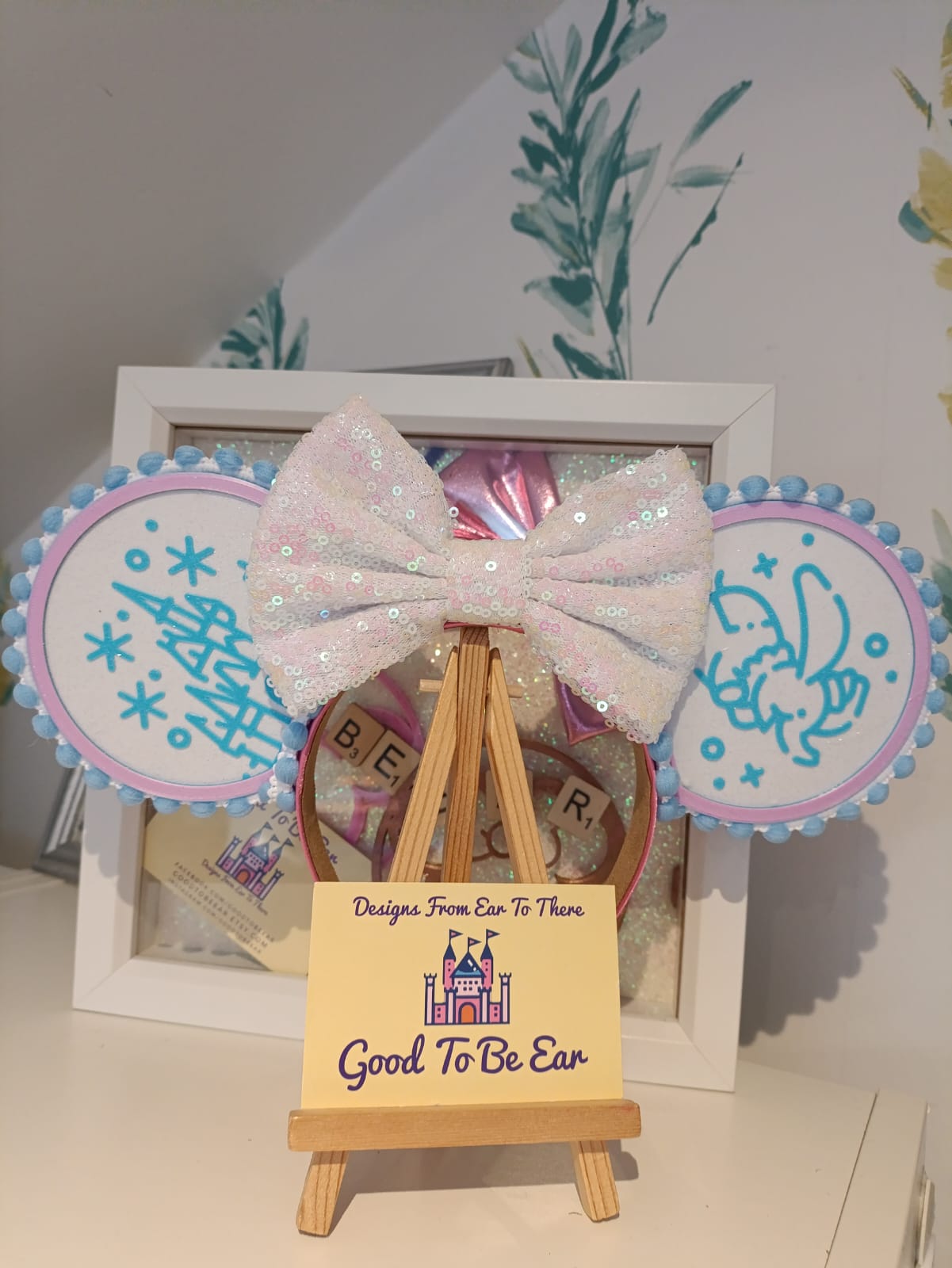 Magic Kingdom Icons Castle Disney Minnie and Mickey Inspired Light Mouse Ears Headband - Disney World Pink Blue White