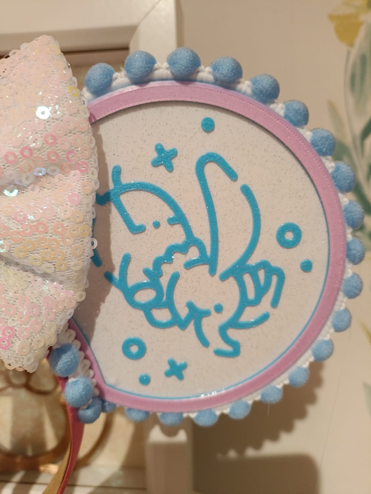 Magic Kingdom Icons Castle Disney Minnie and Mickey Inspired Light Mouse Ears Headband - Disney World Pink Blue White